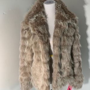 Betsey Johnson Faux Fur Coat NWT size L